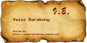 Vaisz Barakony névjegykártya